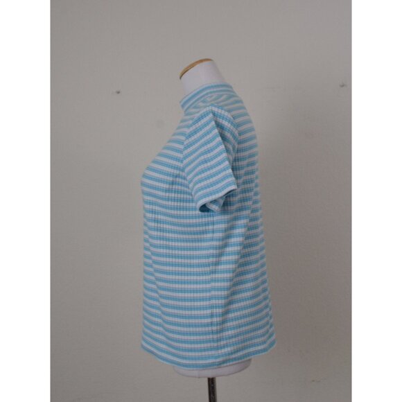 Vintage 90s Pullover Mockneck Striped Shirt size MED - Picture 2 of 10
